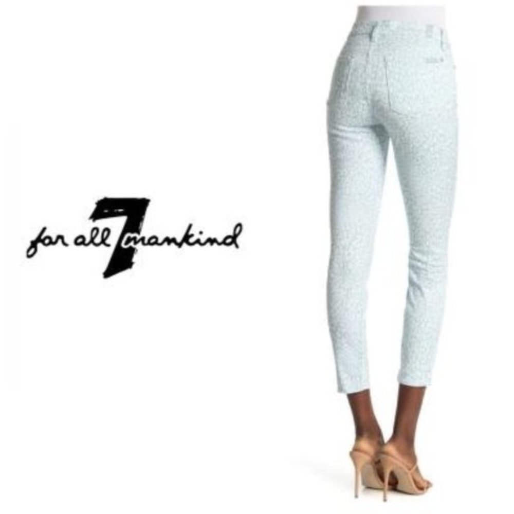 7 For All Mankind Gwen Leopard Print Ankle Skinny